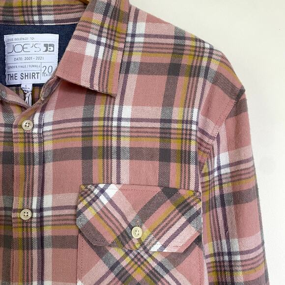 NWT Joe's Jeans The Shirt Plaid Brushed Flannel Unisex Shirt Large - Picture 5 of 10